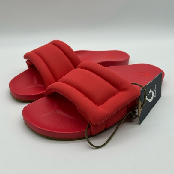 Olukai Sunbeam Slide Sandals Women’s Size 9 W Lehua Flower Red – New With Tag - Picture 4 of 9